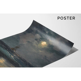 Navire au clair de lune - Ivan Konstantinovich Aivazovsky | Reproduction Tableau Décoration murale affiche copie