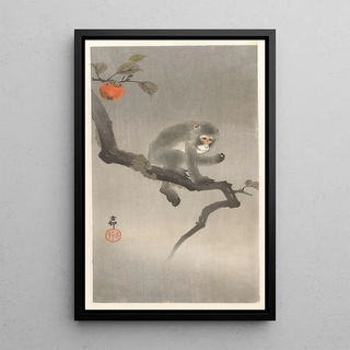 Ohara Koson - Monkey in kaki tree.webp