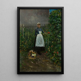 Olga Boznanska - Girl with a basket of vegetables in the garden.webp