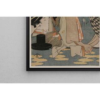 Oshichi et Kichisaburo de la série Musique sur le thème de la constance dans l'amour - Kitagawa Utamaro | Reproduction Tableau Décoration murale affiche copie