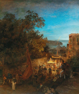 Oswald Achenbach - Ischia Feast of St Anne Casamicciola.webp