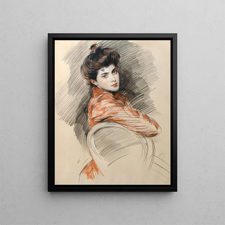 Paul Csar Helleu - Portrait Of Elisabeth Van Biema.webp