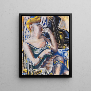 Paul Kleinschmidt - Die Musikantin in der Pause Essende Damenkapelle.webp