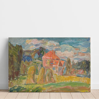 Paysage avec une maison rouge - Sasza Blonder | Reproduction Tableau Décoration murale affiche copie