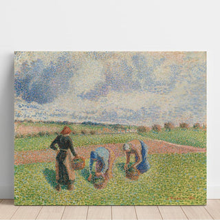 Paysannes Ramassant des Herbes, Éragny - Camille Pissarro | Reproduction Tableau Décoration murale affiche copie