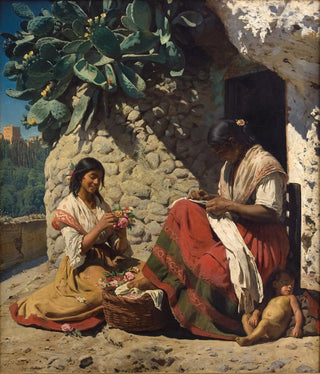 Peder Severin Kryer - Two Gipsy Women Outside their Cottage Spain.webp