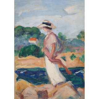 Portrait d'Irène dans un Paysage - Henri Lebasque | Reproduction Tableau Décoration murale affiche copie