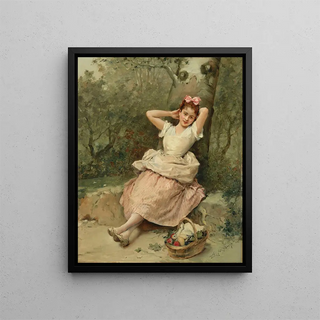 Raimundo de Madrazo y Garreta - Young girl sitting at the foot of a tree.webp
