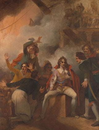 Robert Smirke - The Earl of Sandwich Refusing to Abandon His Ship During the Battle of Solebay.webp