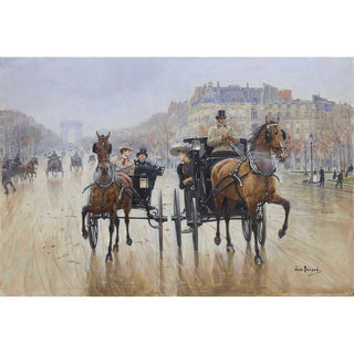 Rond-Point des Champs-Élysées - Jean Béraud | Reproduction Tableau Décoration murale affiche copie