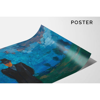 Sans titre homme en costume noir et chapeau dans un paysage - Karl Wiener | Reproduction Tableau Décoration murale affiche copie