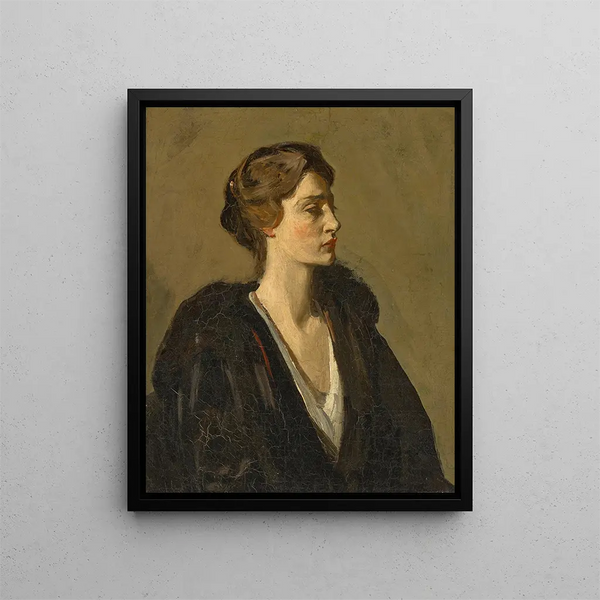 Una dama en negro - Sir John Lavery — cuadro enmarcado en la pared