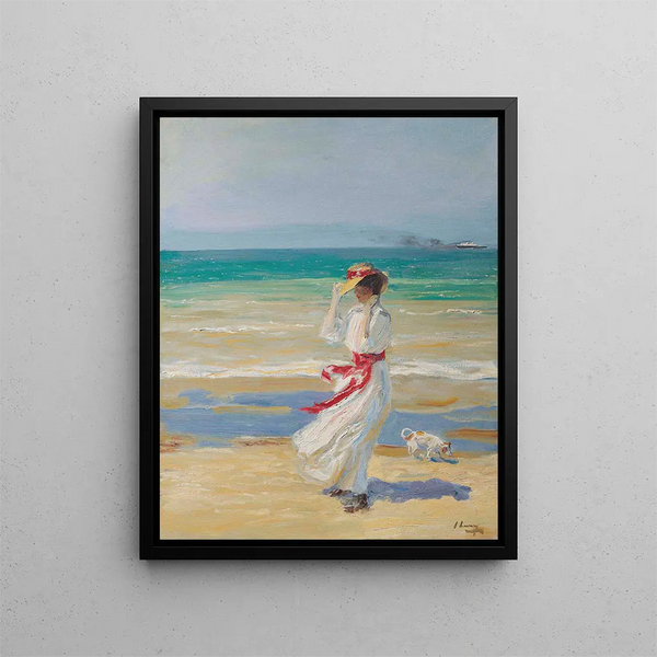 Una jornada ventosa - Sir John Lavery — cuadro enmarcado en la pared
