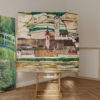 Stein sur le Danube, vu du sud Grand format - Egon Schiele | Reproduction Tableau Décoration murale affiche copie