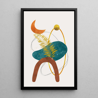 Tableau Décoratif Bohème - Éclipse Botanique | Reproduction Tableau Décoration murale affiche copie