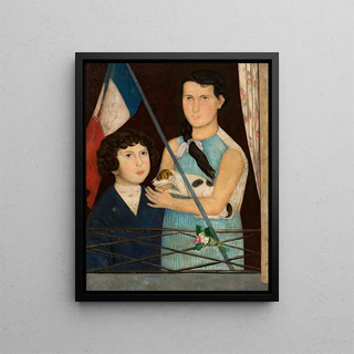 Tadeusz Makowski - Two children with a French flag.webp