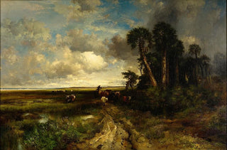 Thomas Moran - Bringing Home the Cattle Coast of Florida.webp