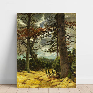 Troncs de chêne au pré-printemps - Franz Marc | Reproduction Tableau Décoration murale affiche copie