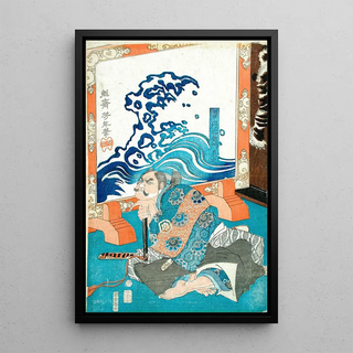 Tsukioka Yoshitoshi - Ban Danemon Naoyuki Conquers the Old Raccoon Dog at Fukushimas Mansion.webp