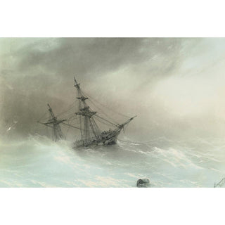 Un navire dans une mer agitée - Ivan Konstantinovich Aivazovsky | Reproduction Tableau Décoration murale affiche copie