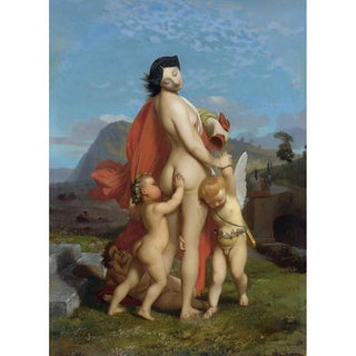 Une jeune nymphe taquinée par des putti - Jean-Léon Gérôme | Reproduction Tableau Décoration murale affiche copie