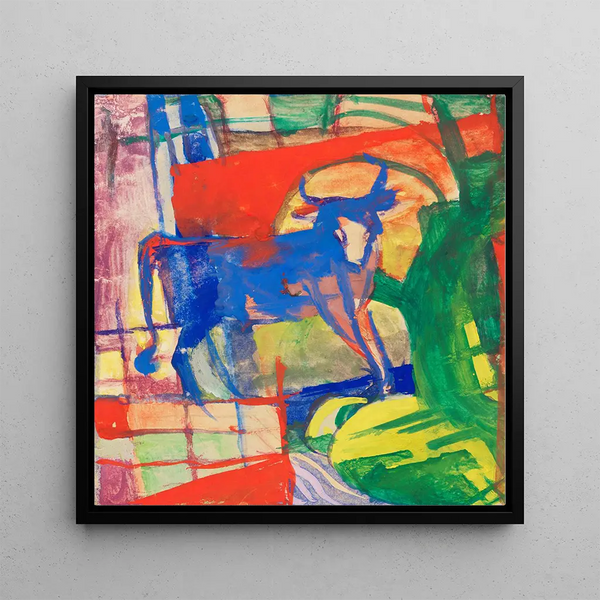 Vache bleue - Franz Marc — cuadro enmarcado en la pared