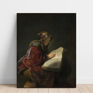 Vieille femme lisant - Rembrandt van Rijn | Reproduction Tableau Décoration murale affiche copie