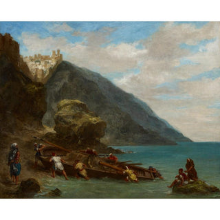 Vue de Tanger depuis le bord de mer - Eugène Delacroix | Reproduction Tableau Décoration murale affiche copie