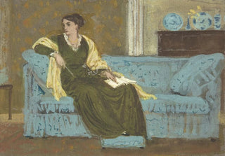 Walter Crane - Woman Seated on a Sofa.webp