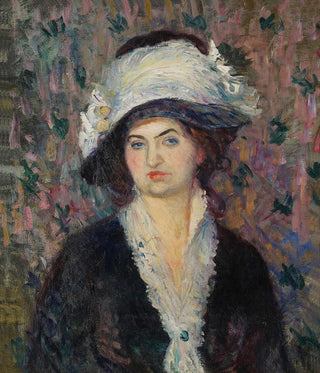 William James Glackens - Shop Lady Woman in a Feathered Hat.webp