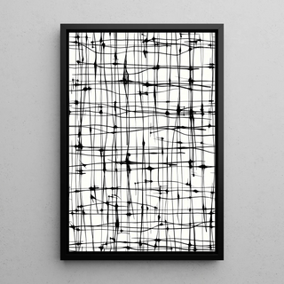 Tableau décoratif design noir et blanc - Lignes Éthérées