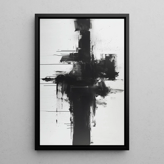 Tableau décoratif abstrait noir et blanc - Impulsion Abstraite
