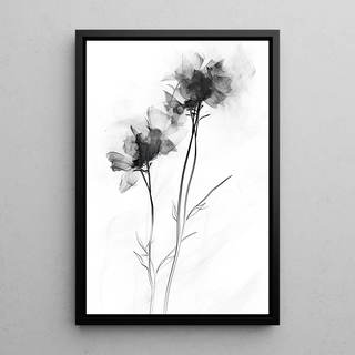 Tableau design noir et blanc - Évanescence Florale