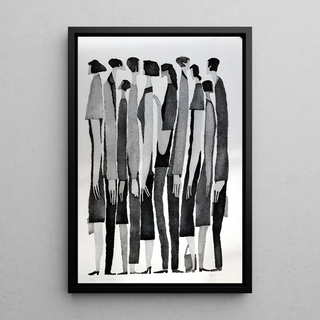 Tableau décoratif design noir et blanc - Multitude Silencieuse