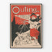 Póster vintage Salida para febrero con mujer y perros