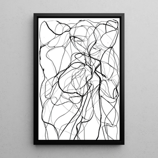 Tableau décoratif noir et blanc - Enchevêtrement Sauvage