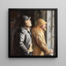 the fisherman near the shop window - Michael Ancher — framed artwork on a wall