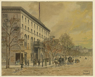 A Meyer - View of Washington looking down Pennsylvania Ave toward unfinished Capitol National Hotel on left no 1.webp