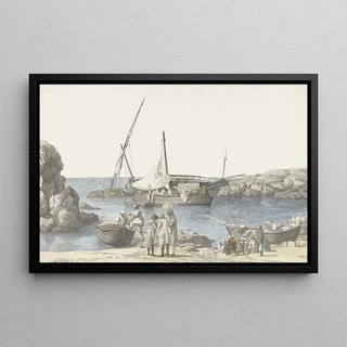 AbrahamLouisRodolphe Ducros - Gezicht op Tarente en haven van Luogo Vivo.webp
