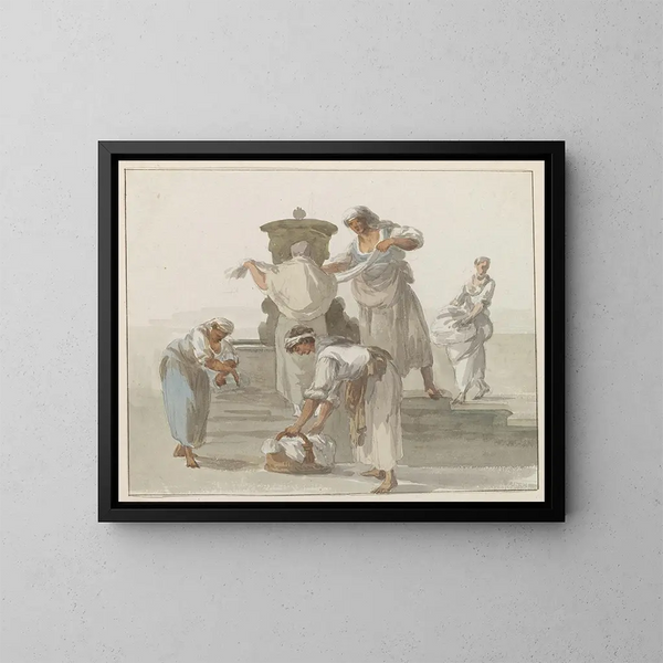Las mujeres de Chiaja en Nápoles - Abraham Louis Rodolphe Ducros — cuadro enmarcado en la pared