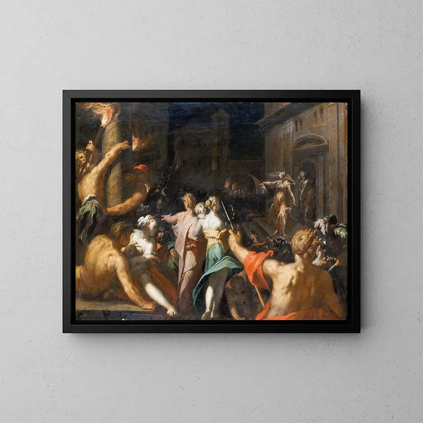 Judith mostrando la cabeza de Holofernes - Abraham Bloemaert — cuadro enmarcado en la pared