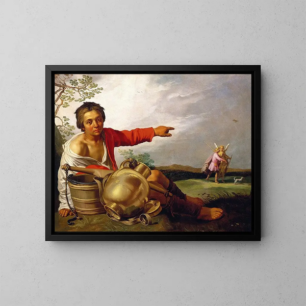 El pastor que muestra a Tobías y el ángel - Abraham Bloemaert — cuadro enmarcado en la pared