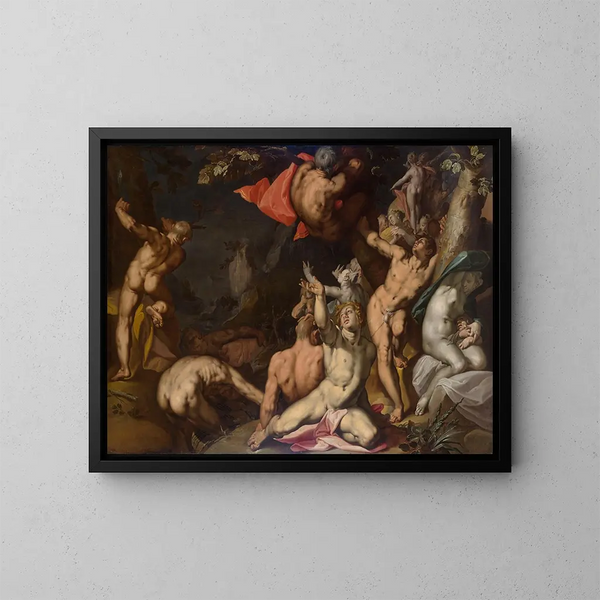 El Diluvio - Abraham Bloemaert — cuadro enmarcado en la pared