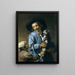 Jóvenes jugando con el gato - Abraham Bloemaert — cuadro enmarcado en la pared