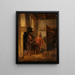 Two farmers drinking by the fire - Abraham Diepraam — framed artwork on a wall