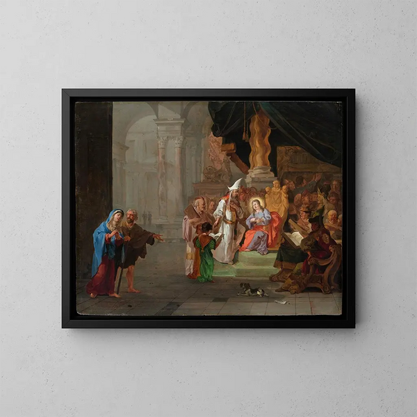 El Cristo entre los doctores - Abraham Hondius — cuadro enmarcado en la pared