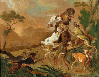 Abraham Hondius - Hounds attacking a bear.webp