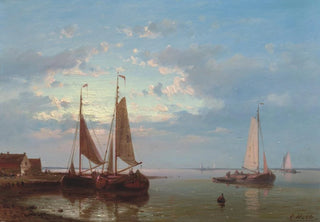 Abraham Hulk - Fishing boats moored in a calm harbour.webp