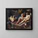 Hercules hunting Faunus from Omphale's bed - Abraham Janssens — framed artwork on a wall