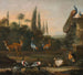 Paisaje con ciervos y aves exóticas - Abraham Jansz Begeyn — vista de la obra